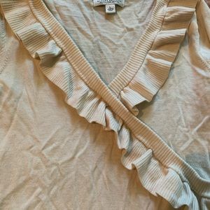 Banana republic white ruffle sweater
